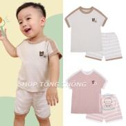 Bộ cộc tay La Pomme Cotton bộ quần áo cao cấp thoáng mát thấm hút tốt kiểu
