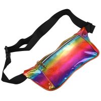 Q1Fashion Women Double zipper Hologram Laser Shiny