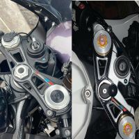 แผ่นสติ๊กเกอร์ตกแต่งตะเกียบสามส่วนบนของรถจักรยานยนต์สำหรับ BMW S1000 RR S 1000RR 2009-2020 2018 2019