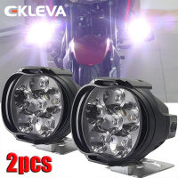 EKLEVA ไฟหน้ามอเตอร์ไซค์ LED 6ดวง,ไฟสปอตไลท์สีขาวสำหรับสกูตเตอร์ไฟฟ้าโคมไฟแบบปรับความสว่างสูงหลอดไฟเสริม