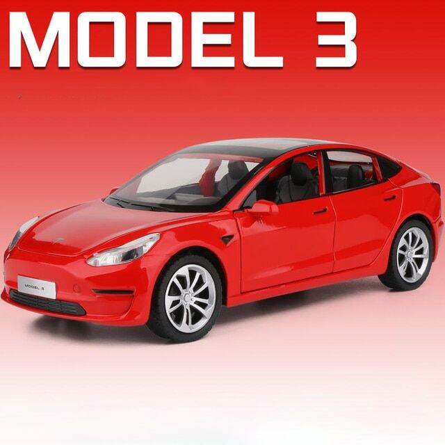 new-1-24-tesla-model-y-model-3-with-charging-pile-alloy-car-die-cast-toy-car-model-sound-and-light-childrens-collectibles-gift