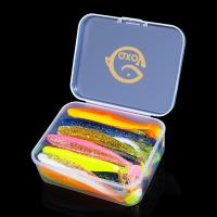 QXO Fishing Soft Lure Worm With Box Silicone Bait Swimbait Streamer Sea Fishing Spoon Lure 7cm 10cm Wobbler Set