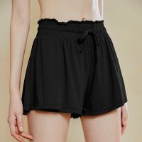 [COD] Fake two-piece anti-light sports womens loose high-waisted yoga quick-drying breathable running training fitness summer