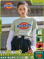 ยูเอสบี❧Dickies เสื้อยืดแขนสั้นสำหรับผู้หญิงและผู้ชาย,เสื้อยืดแขนสั้นผ้าฝ้ายพิมพ์ยี่ห้ออินเทรนด์ใหม่ฤดูใบไม้ผลิและฤดูร้อนคู่7386