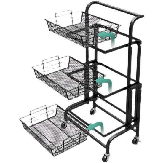 Kệ nhà bếp 3 tầng thông minh gấp gọn có giá điều chỉnh 180 độ kệ để đồ đa - ảnh sản phẩm 7