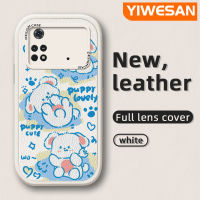 YIWESAN เคสสำหรับ Xiaomi Poco M4 Pro 5G Redmi Note 11T 5G Note 11S 5G เคสลายการ์ตูนน้อยน่ารักดีไซน์ใหม่สุนัขสีขาวนุ่มหนังเคสป้องกันกล้องฝาปิดด้านหลังเลนส์เต็มตัวเคสกันกระแทก