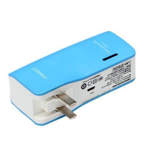 pisen-แบตสำรองแท้-5-000-mah-พาวเวอร์แบงค์-color-power-box-ปลั๊กไฟในตัว-เก็บประจุเต็มที่ได้ยาวนาน-usb-5v-2a-รูปทรงขนาดกระทัดรัดจับถนัดกระชับมือ-สีฟ้า