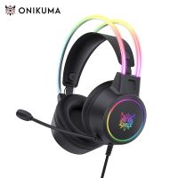 ONIKUMA RGB Headset Gamer PC PS4 Gaming Headphones with HD Flexible Mic 3.5mm Headphone for Xbox PS5 Switch Computer Games in stock