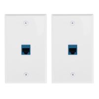 2-Pack Ethernet Wall Plate, RJ45 Cat6 Female to Female Jack Inline Coupler Face Plates