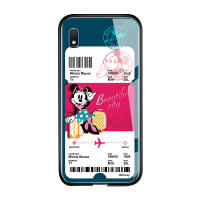 UCUC เคสโทรศัพท์เคสสำหรับ Samsung Galaxy A10กรณีสำหรับหญิงสาวการ์ตูนสร้างสรรค์เที่ยวบินตั๋ว Minnie Mouse โดนัลด์เดซี่เป็ด Glossy กระจกเทมเปอร์ฝาหลังปลอก