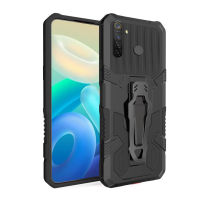 เคส Realme 5 Pro Case ขาตั้งโทรศัพท์เคสคลิปหนีบเข็มขัดเกรดทหารเคสกันกระแทกด้านหลังที่ทนทาน