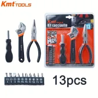 KMT Tools 13 In 1 Screwdriver With Pointed Nose Plier And Wrench Kit Including 10pcs Drills Bits Repair Kit For Most General Use Drills  Drivers