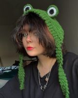 【YD】 2022 New Ladies Frog Hat Knitted Skullies Cap Costume Accessory Gifts Warm Bonnet