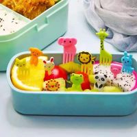 10pcs/pack Cartoon Mini Fruit Forks Kids Food Fruit Picks Forks Lunch Box Toothpick Bento Box Accessories Party Tableware Decor