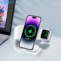 ZZOOI 3 in 1 Wireless Chargers Stand For iPhone 14 13 12 Pro Max Mini Magnetic Charging Dock Station For Airpods Apple watch 8 Charger