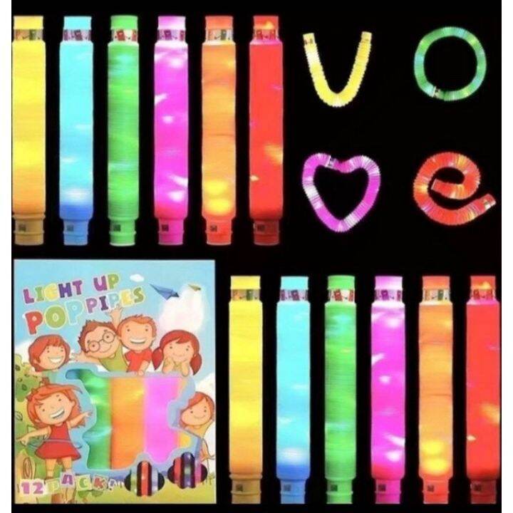 Mainan POP TUBE LED/ Mainan Anak Viral Light Up Pop Tubes Pop Pipes