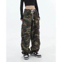 [HOT HULXOIQQQEWV 573] Y2k Alt Cargo Hip Hop ArmyGreen Baggy Camo Harem กางเกง Sweatpants ยุทธวิธี Camouflage กางเกงเอวสูง Joggers สำหรับผู้หญิง