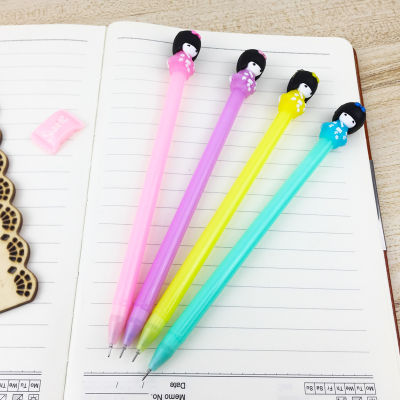 20 Pcs Creative Stationery Jelly Color Kimono Girls Gel Pen Black 0.38mm Wholesale School Supplies for Girls