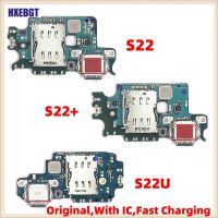 ต้นฉบับพร้อม IC สําหรับ Samsung Galaxy S22 S22 Plus S22 Ultra USB Charging Port Board Charger Dock Connector ชิ้นส่วนสายเคเบิล Flex