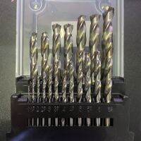 19pcs 1-10mm Round Shank Twist เจาะ Bit Set Titanium Coated Hole Cutter Woodworking Metal Tool Sleeve Drill HSS6542