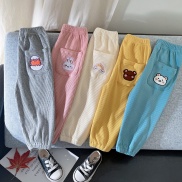 Mẫu Mới Quần dài unisex bo chun túi thêu hình động vật siêu cute cho bé