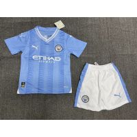 ✆✎ ชุดเสื้อฟุตบอล และกางเกงขาสั้น ลาย Manchester City คุณภาพสูง สําหรับเด็ก 2324