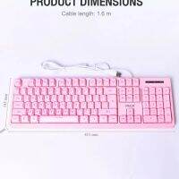 ?ส่งเร็ว? OKER  BACKLIT GAMING KEYBOARD คีย์บอร์ดสีชมพู PINK ไฟทะลุแป้น ชุดคีย์บอร์ด+เมาส์มีไฟ OKER KB-789