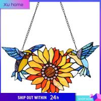 XU HOME ไซส์ใหญ่พิเศษ คนรักดอกทานตะวัน ของขวัญที่ดีที่สุด หัตถกรรมทำมือ ที่แขวนหน้าต่าง ตกแต่งดอกไม้ดวงอาทิตย์ โคมไฟจับแสง ของตกแต่งบ้าน