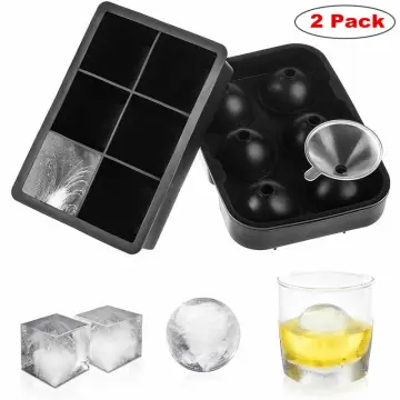  witice Silicone Ice Cube Trays Large for Whisky(2.5-Inches) - Whiskey  Ice Cube Mold, With Easy Release Ice Cubes for Whiskey and For  Cocktail,Food Grade (Black 1 Tray): Home & Kitchen