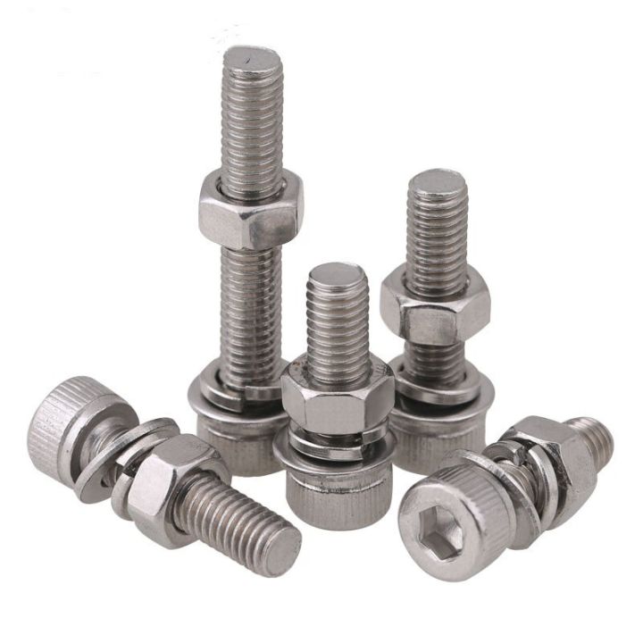 10-30sets-m3-m4-m5-stainless-steel-hexagon-hex-socket-cap-head-screw-with-nuts-flat-washer-spring-gasket-assemble-set-bolt-nails-screws-fasteners