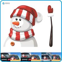 RJQFNG Fashion Xmas PVC Windshield Claus Santa Rear Window Waving Wiper Sticker Car Christmas Decal