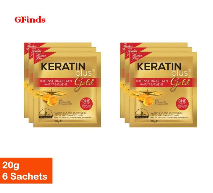 Keratin Plus Gold Intense Brazilian Hair Treatment 20g 6 Sachets Lazada Ph 