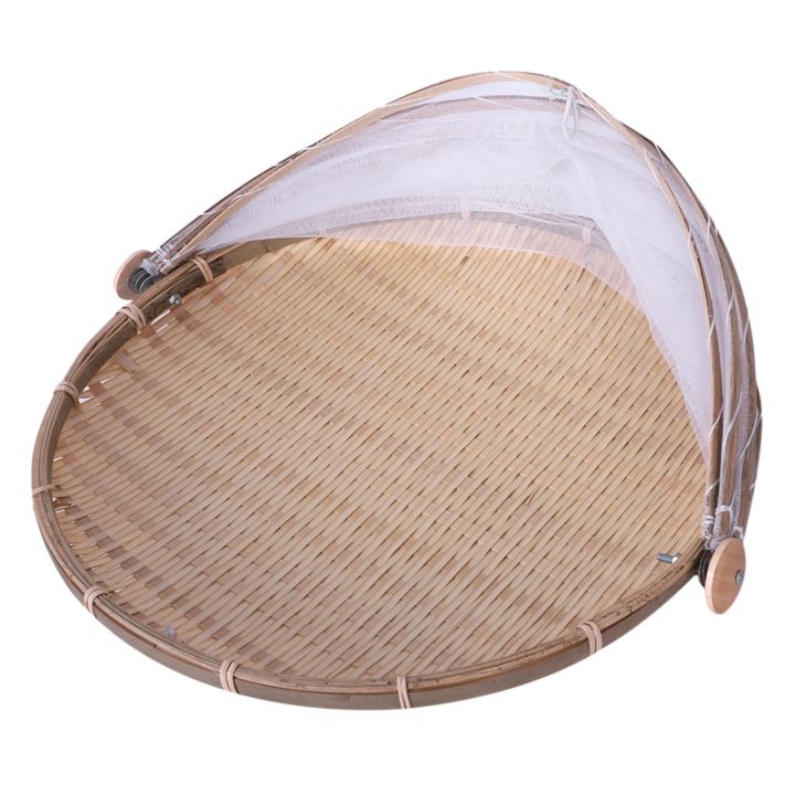 handmade-bamboo-woven-bug-proof-wicker-basket-dustproof-picnic-fruit-tray-food-bread-dishes-cover-with-gauze-panier-osier