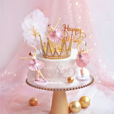 Ballerina Miniature Figurine Cake Decor for Women Girls Birthday Party Ballet Girls Cake Topper Party Cake Decoration