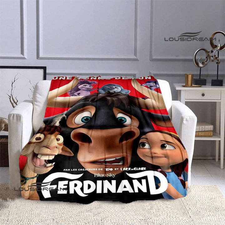 in-stock-ferdinand-cartoon-printed-warm-baby-blanket-comfortable-soft-blanket-travel-blanket-birthday-gift-blanket-can-send-pictures-for-customization
