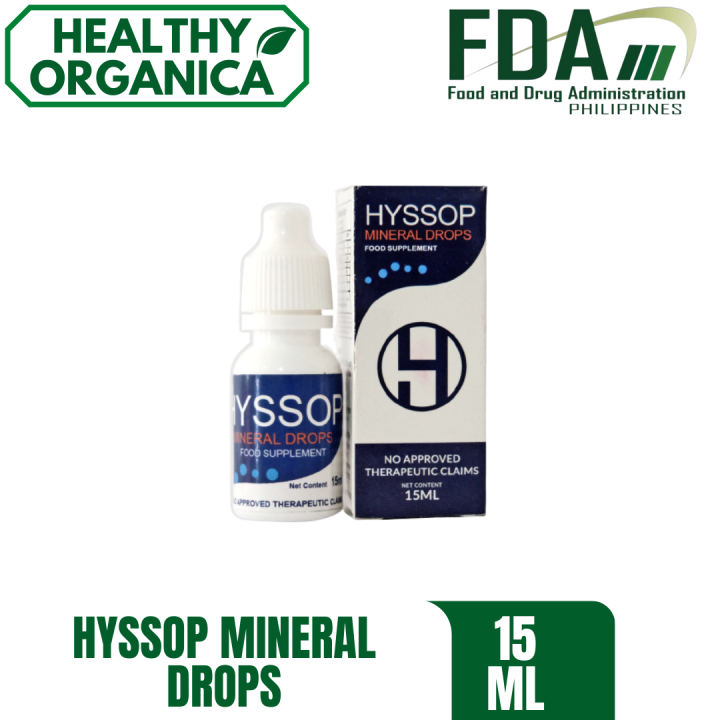 1 BOTTLE HYSSOP DROPS FOOD SUPPLEMENT 15ML ORIGINAL Hyssop mineral eye