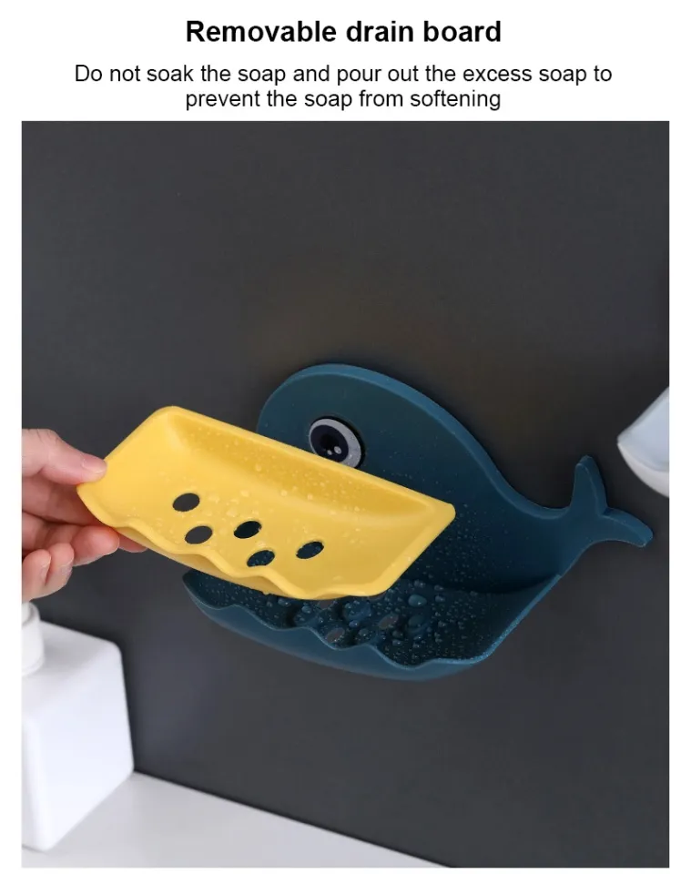 Whale Shape Soap Box Drain Soap Holder Box Bathroom Shower Soap