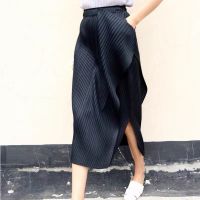 ร้อน, ร้อน★New Womens Casual Asymmetric Side Slit Pleated Skirt