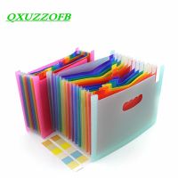 Cute A4 File Folder Organizer 12 Pocks A4 Document Bag For Test Paper Student Teacher Office Accessories Storage Organ Clip