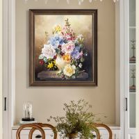 ¤ 9ct Blooms Cross Stitch Kits 11ct Count Printed Canvas Stitches Full Embroidery DIY Handmade White Rose Flowers Needlework Decor