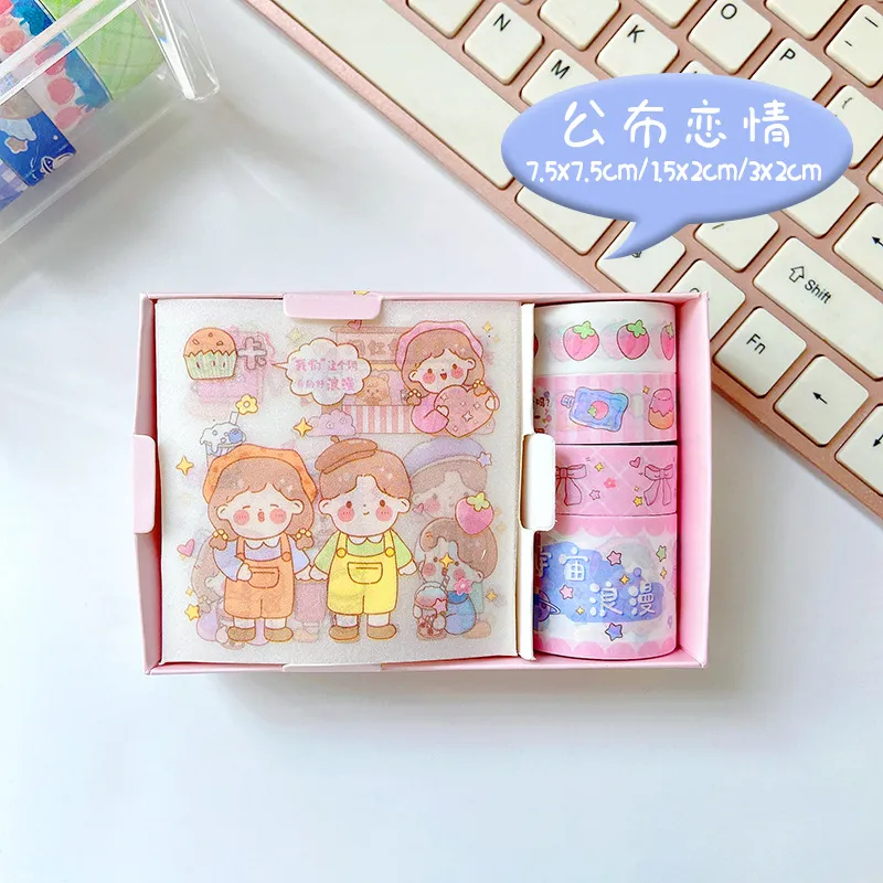 DraggmePartty Cute Girl Journal Sticker Gift Box Pet Kawaii Stationery  Scrapbooking Decoration Material Diary Phone Stickers 