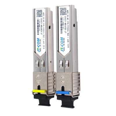 JT-COM 2Pcs SC SFP Module Gigabit DDM BIDI Mini Gbic 1000Mbps Fiber Tranceiver Sfp Module Compatible with Mikrotik