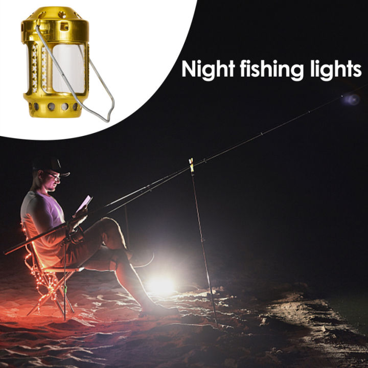 เทียนตกปลาทองเหลืองกลางแจ้งโคมไฟตั้งแคมป์ไฟกลางคืนตกปลากลางแจ้งแขวนเทียนไฟ