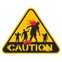 Halloween Warning Stickers Glowing Halloween Decorations for Window Halloween Scary Theme Wall Poster Attention Poster for Halloween Parties brightly