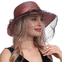 X101 Fashion Lace Mesh Hat Veil Decorate Summer Hat Sunscreen Beach Hat Organza Sunshade Basin Hat