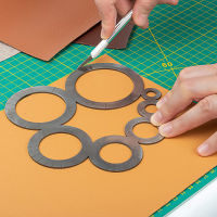 Round Leather Cutting Tools Metal Corner Cutting Ruler Circle Caliper Tool Leather Punch Leather Templates Multi-purpose Ruler
