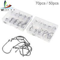 Weihe 50/70Pcs Fishing Hook ชุด3-12 # เหล็กคาร์บอนสูงตะขอเดี่ยว Jip Barbed ปลาคาร์พตะขอรู