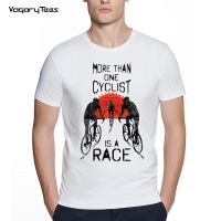 Vintage Bicycle Graphic T-Shirt Fashion Men Short Sleeve Always A Race Print White Casual Tops Hip Hop Unisex Streetwear Tee