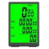 SD-590 3-Inch Screen Bicycle Computer Wireless Bike Computer Waterproof Speedometer with Green LCD Backlight Easy to Use