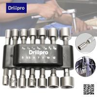 Drillpro 14ชิ้น1/4นิ้วก้านหกเหลี่ยมพลังงานประแจขันน็อต Set Mata Bor เมตริก SAE ประแจสกรู